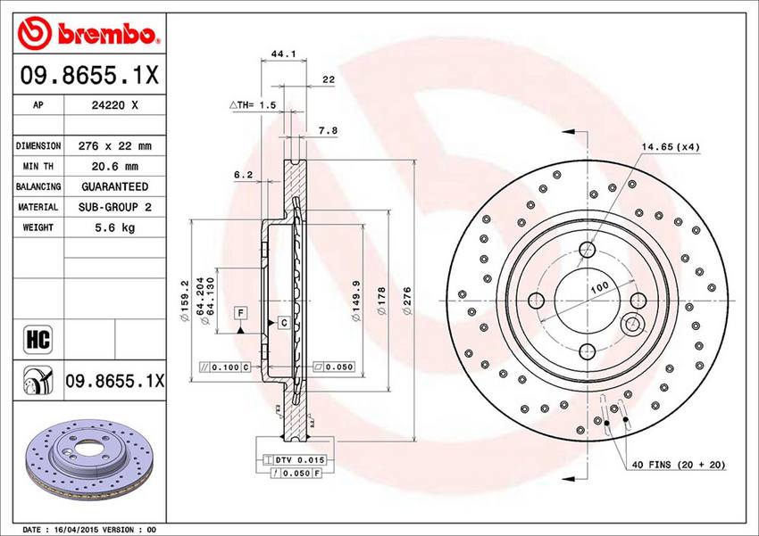 Brembo Disc Brake Rotor - Front (276mm)